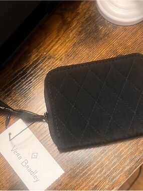 Vera Bradley Black Quilted Zip Wristlet Wallet